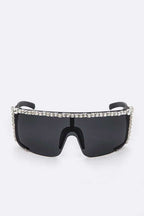 Rhinestone Shield Inspired Statement Sunglasses Hailey Brook Designs
