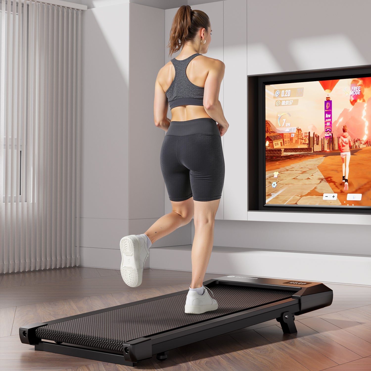 DeerRun Q2 Urban Smart Walking Pad with Incline Treadmill Remote Control