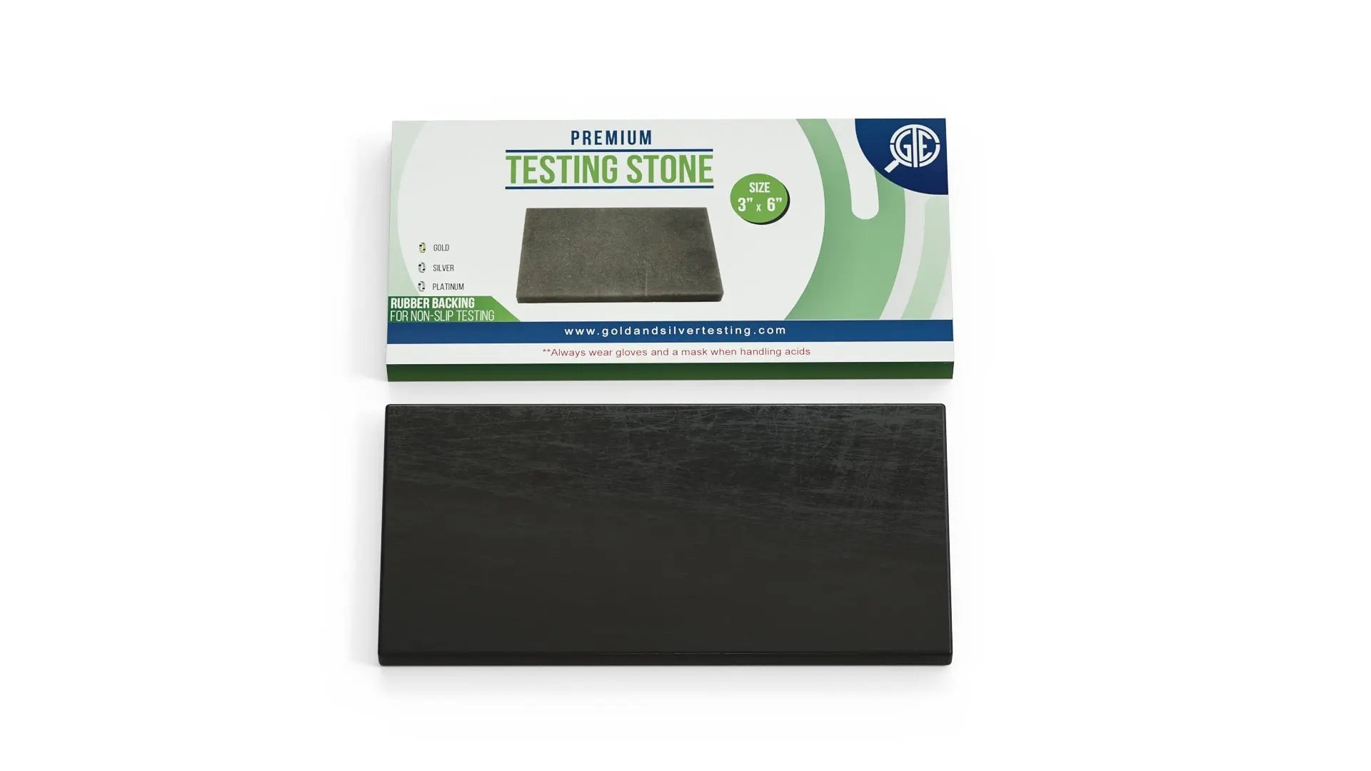 GTE 3''x6'' Large Black Premium Scratch Touchstone for Acid Gold Silver Platinum Jewelry Testing