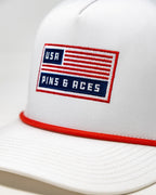 Perforated Rope Hat - USA Pins and Aces