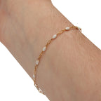 Pure White Paperclip Enamel Gold Fill Chain, 1.5MM, Chain for Permanent Jewelry