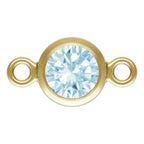 Birthstone Connectors, Gold Filled 14k, 4mm, For Permanent Jewelry