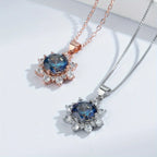 3.0 Carats ZIRCON Sunflower Shape Pendant Necklace for Women Men, D Color VVS1 Round Cut, Elegant Luxurious Fury Fits