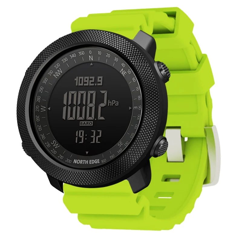 NORTH EDGE Men's sport Digital watch Hours Running Swimming Military Army watches Altimeter Barometer Compass waterproof 50m Fury Fits