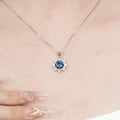 3.0 Carats ZIRCON Sunflower Shape Pendant Necklace for Women Men, D Color VVS1 Round Cut, Elegant Luxurious Fury Fits