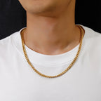 1Pc Men's Punk Stainless Steel Peach Snake Chain Necklace Gift for Birthday & Anniversary Fury Fits