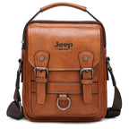JEEP BULUO Multi-function Business Handbags Men New Man's Shoulder Bag Large Capacity Leather Messenger Bag Crossbody Big Brand Fury Fits