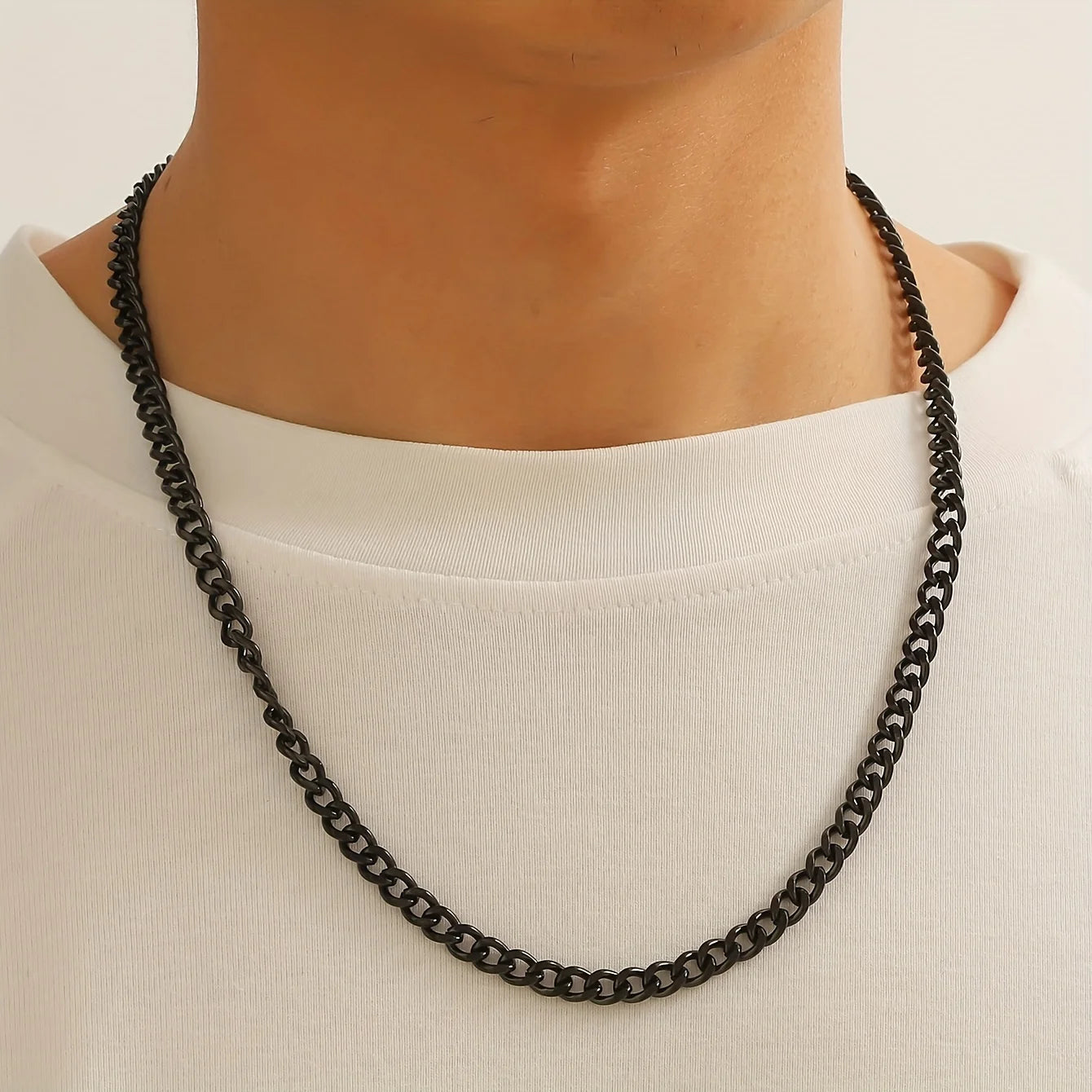 1Pc Men's Punk Stainless Steel Peach Snake Chain Necklace Gift for Birthday & Anniversary Fury Fits