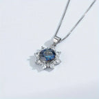 3.0 Carats ZIRCON Sunflower Shape Pendant Necklace for Women Men, D Color VVS1 Round Cut, Elegant Luxurious Fury Fits