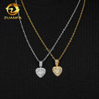 Drop Shipping in USA Warehouse Rapper Popular Jewelry Iced Out Hip Hop S925 Solid Silver VVS Moissanite Heart Pendant Women Gift Fury Fits