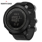 NORTH EDGE Men's sport Digital watch Hours Running Swimming Military Army watches Altimeter Barometer Compass waterproof 50m Fury Fits