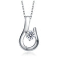 TD Collette Z Solitaire Hook Drop Necklace Sterling Silver with Rhodium Gold Plating Clear Cubic Zirconia Unique Number Shape Fury Fits