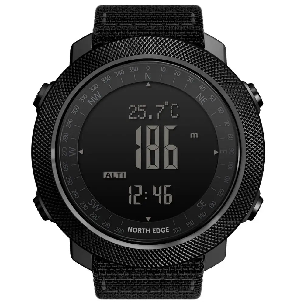 NORTH EDGE Men's sport Digital watch Hours Running Swimming Military Army watches Altimeter Barometer Compass waterproof 50m Fury Fits