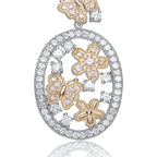 TD Collette Z Sterling Silver Fine Pendant Necklace with Clear and Bronze Cubic Zirconia Flower Fury Fits