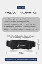 1 Piece Knee Patellar Tendon Knee Support Strape Brace Adjustable Shock Absorption Compression Knee Pad Sleeve for Basketball Fury Fits