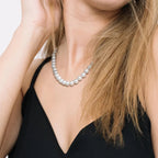 Fast Shipping From US Warehouse Bohemian Stylish 925 Silver 6mm/8mm Shell White Pearl Beads Necklace Jewelry for Women Gift Fury Fits