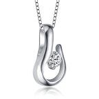 TD Collette Z Solitaire Hook Drop Necklace Sterling Silver with Rhodium Gold Plating Clear Cubic Zirconia Unique Number Shape Fury Fits
