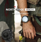 NORTH EDGE Men's sport Digital watch Hours Running Swimming Military Army watches Altimeter Barometer Compass waterproof 50m Fury Fits