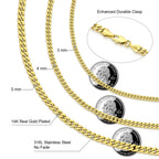 USA Local Fast Shipping 14K Gold Plated Curb Cuban Link Chain 3mm Women Stainless Steel Waterproof Jewelry Men Miami Necklace Fury Fits