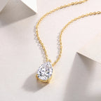 Original Factory Price 3ct Pear Cut Moissanite Pendant Women Simple Design Daily Wear 925 Silver Fine Necklace Gold Plated Fury Fits