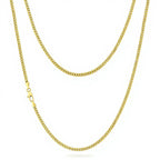 USA Local Fast Shipping 14K Gold Plated Curb Cuban Link Chain 3mm Women Stainless Steel Waterproof Jewelry Men Miami Necklace Fury Fits