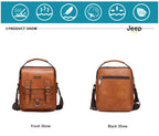 JEEP BULUO Multi-function Business Handbags Men New Man's Shoulder Bag Large Capacity Leather Messenger Bag Crossbody Big Brand Fury Fits