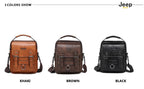 JEEP BULUO Multi-function Business Handbags Men New Man's Shoulder Bag Large Capacity Leather Messenger Bag Crossbody Big Brand Fury Fits