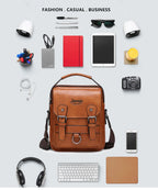 JEEP BULUO Multi-function Business Handbags Men New Man's Shoulder Bag Large Capacity Leather Messenger Bag Crossbody Big Brand Fury Fits