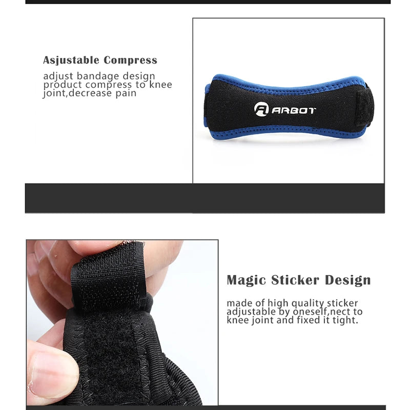 1 Piece Knee Patellar Tendon Knee Support Strape Brace Adjustable Shock Absorption Compression Knee Pad Sleeve for Basketball Fury Fits