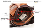 JEEP BULUO Multi-function Business Handbags Men New Man's Shoulder Bag Large Capacity Leather Messenger Bag Crossbody Big Brand Fury Fits
