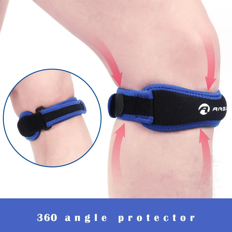 1 Piece Knee Patellar Tendon Knee Support Strape Brace Adjustable Shock Absorption Compression Knee Pad Sleeve for Basketball Fury Fits