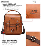 JEEP BULUO Multi-function Business Handbags Men New Man's Shoulder Bag Large Capacity Leather Messenger Bag Crossbody Big Brand Fury Fits