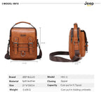 JEEP BULUO Multi-function Business Handbags Men New Man's Shoulder Bag Large Capacity Leather Messenger Bag Crossbody Big Brand Fury Fits