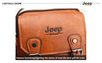 JEEP BULUO Multi-function Business Handbags Men New Man's Shoulder Bag Large Capacity Leather Messenger Bag Crossbody Big Brand Fury Fits