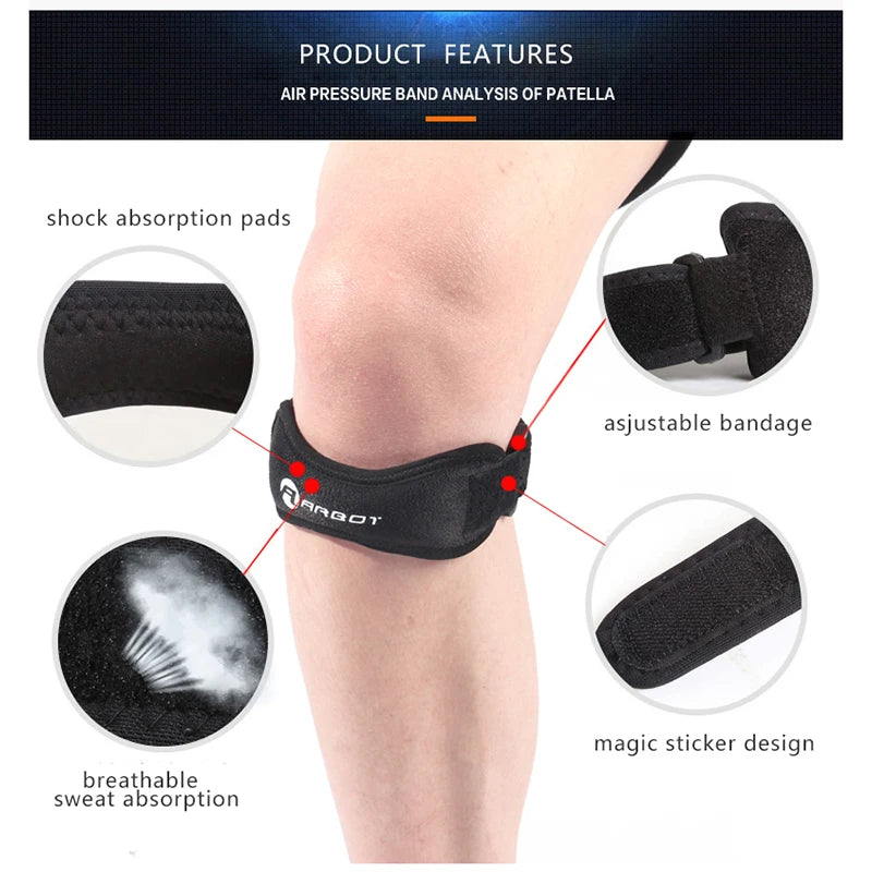 1 Piece Knee Patellar Tendon Knee Support Strape Brace Adjustable Shock Absorption Compression Knee Pad Sleeve for Basketball Fury Fits
