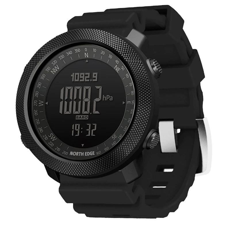 NORTH EDGE Men's sport Digital watch Hours Running Swimming Military Army watches Altimeter Barometer Compass waterproof 50m Fury Fits