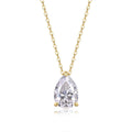 Original Factory Price 3ct Pear Cut Moissanite Pendant Women Simple Design Daily Wear 925 Silver Fine Necklace Gold Plated Fury Fits