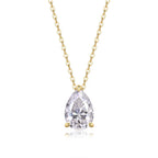 Original Factory Price 3ct Pear Cut Moissanite Pendant Women Simple Design Daily Wear 925 Silver Fine Necklace Gold Plated Fury Fits