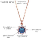 3.0 Carats ZIRCON Sunflower Shape Pendant Necklace for Women Men, D Color VVS1 Round Cut, Elegant Luxurious Fury Fits