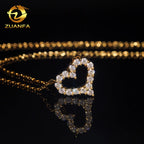 USA Local Stock Fast Shipping Small Heart Charms 925 Silver Moissanite Pass Diamond Test Gold Plated Heart Necklace for Women Fury Fits