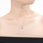 TD Collette Z Rhodium Plated Round Cubic Zirconia Flower Pendant Necklace Elegant Fine Pendant Necklaces Fury Fits