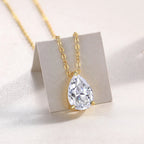 Original Factory Price 3ct Pear Cut Moissanite Pendant Women Simple Design Daily Wear 925 Silver Fine Necklace Gold Plated Fury Fits