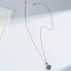 3.0 Carats ZIRCON Sunflower Shape Pendant Necklace for Women Men, D Color VVS1 Round Cut, Elegant Luxurious Fury Fits