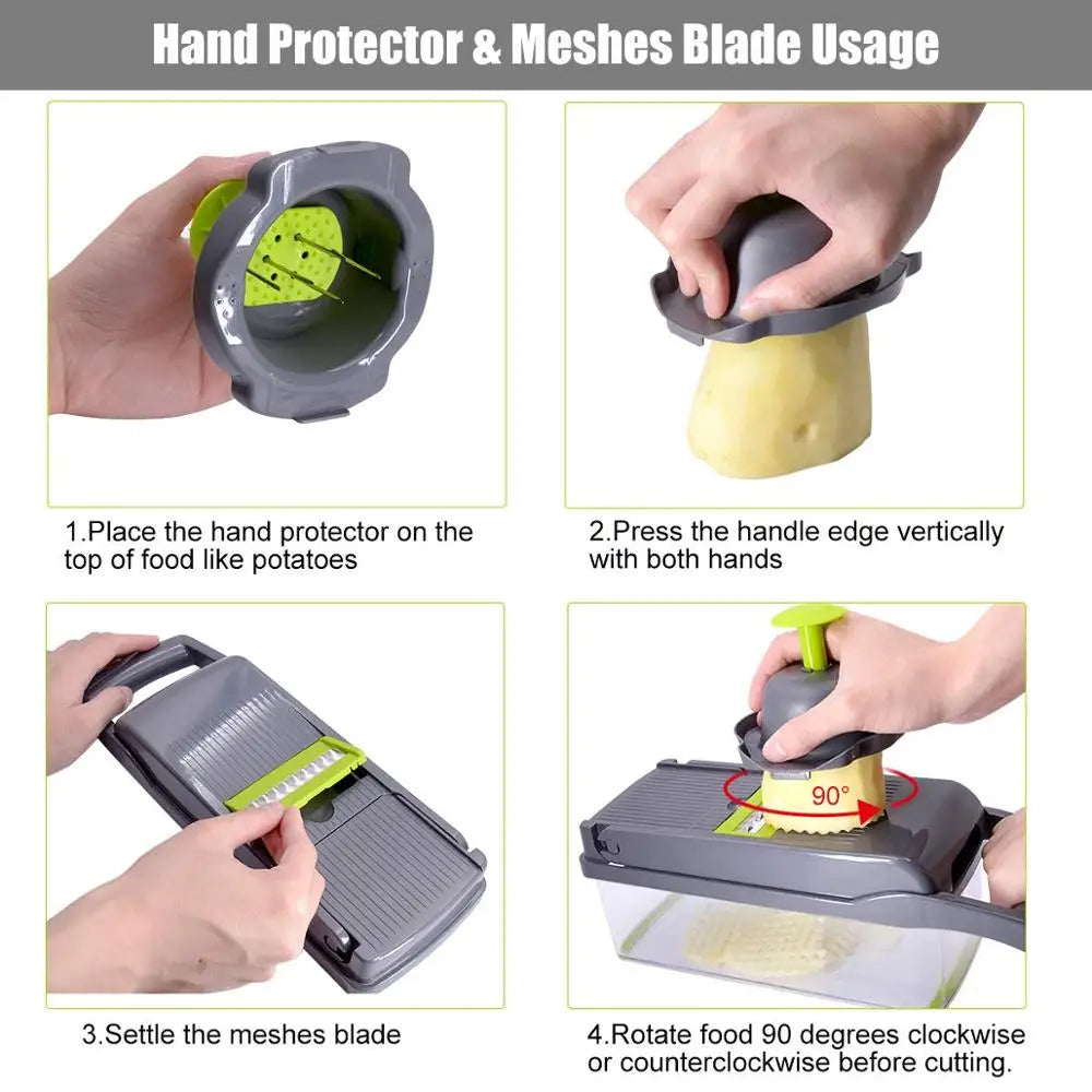 Vegetable Chopper Multifunctional Grater Cutter Kitchen Accessories Manual Fruit Slicer Potatos Shredders Cheese Onions Slicers Fury Fits
