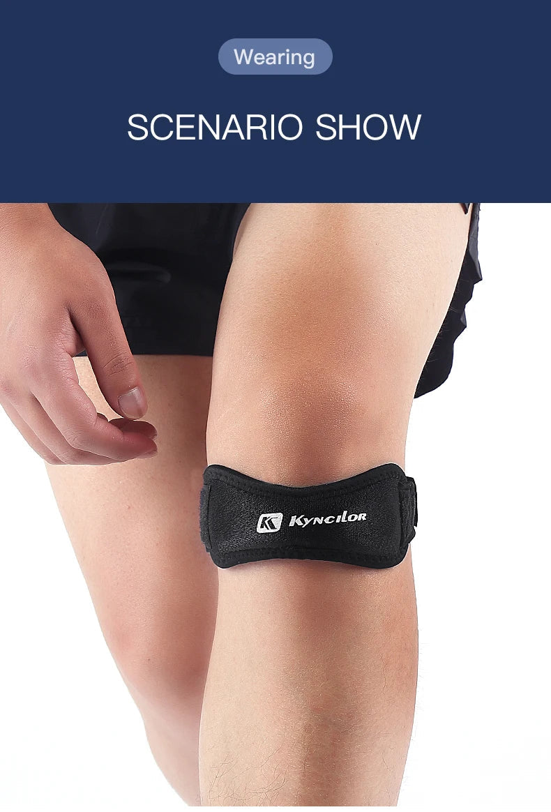 1 Piece Knee Patellar Tendon Knee Support Strape Brace Adjustable Shock Absorption Compression Knee Pad Sleeve for Basketball Fury Fits