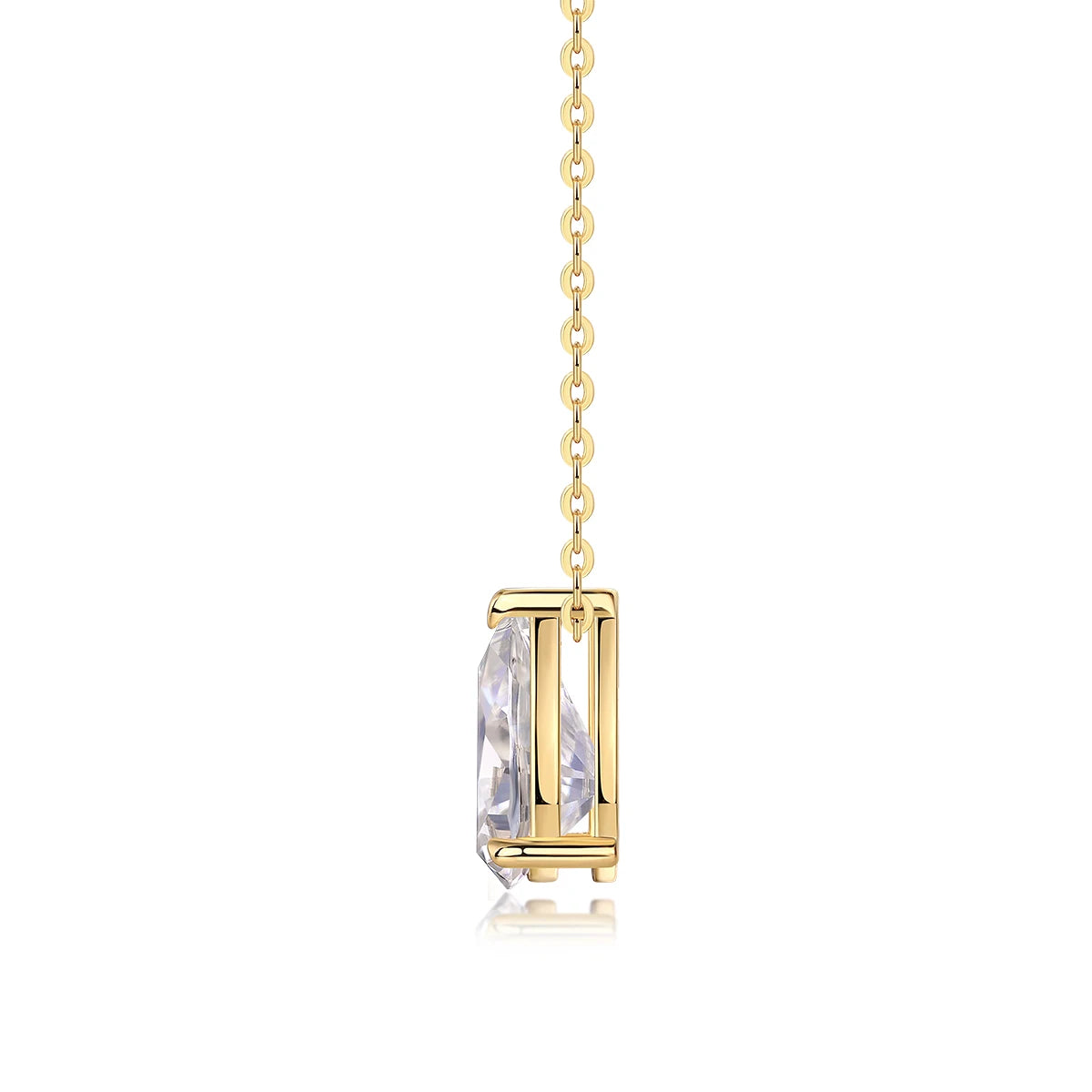 Original Factory Price 3ct Pear Cut Moissanite Pendant Women Simple Design Daily Wear 925 Silver Fine Necklace Gold Plated Fury Fits