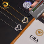 USA Local Stock Fast Shipping Small Heart Charms 925 Silver Moissanite Pass Diamond Test Gold Plated Heart Necklace for Women Fury Fits
