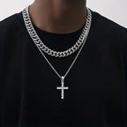 USA Iced Out Cross Pendant Men Religious Jewelry Women Christian Crucifix Gifts 14K Gold Plated Cubic Zirconia Jesus Necklace Fury Fits