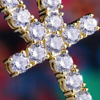 USA Iced Out Cross Pendant Men Religious Jewelry Women Christian Crucifix Gifts 14K Gold Plated Cubic Zirconia Jesus Necklace Fury Fits