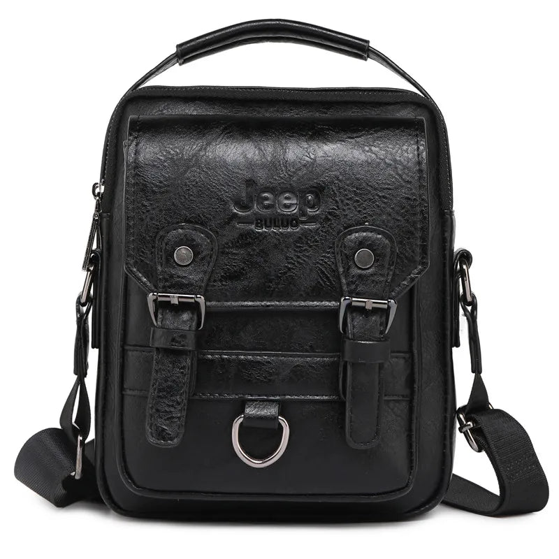 JEEP BULUO Multi-function Business Handbags Men New Man's Shoulder Bag Large Capacity Leather Messenger Bag Crossbody Big Brand Fury Fits
